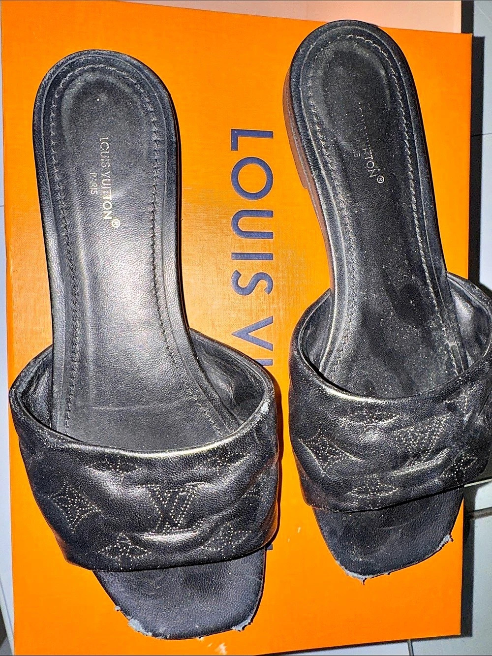 Louis Vuitton Paseo Flat Comfort Mule Black Ruched Mules